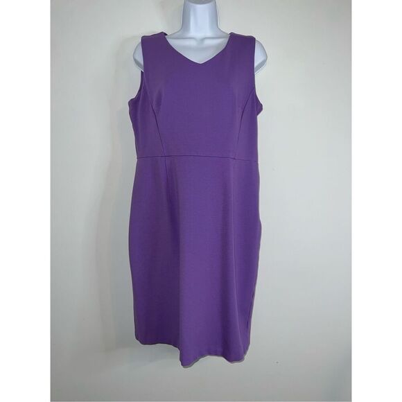 Women’s Purple Midi Sheath Dress 10 Work Office Wear - Picture 1 of 10